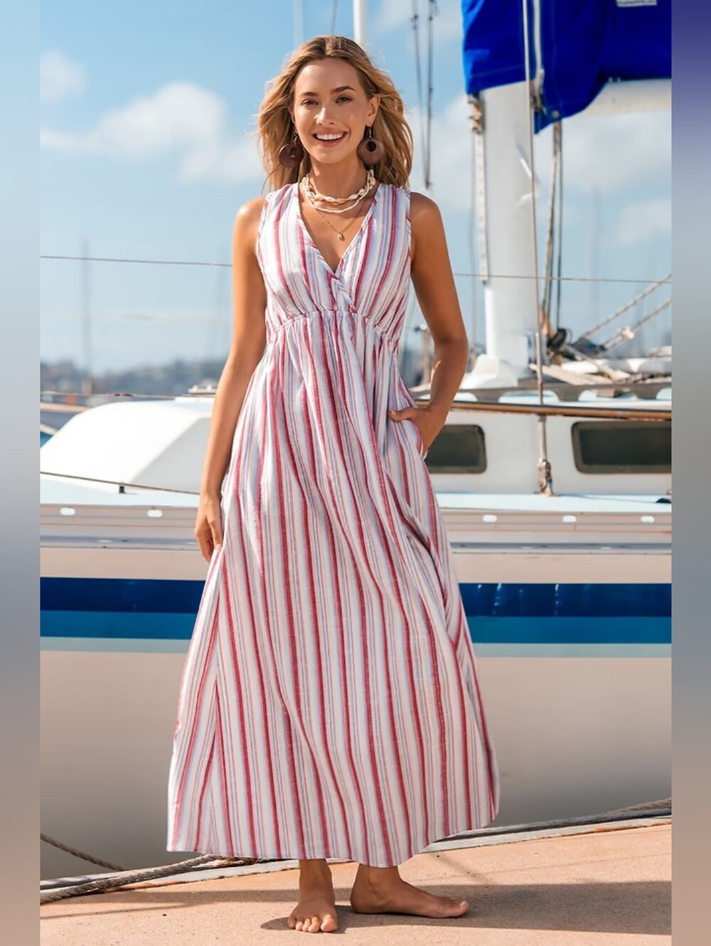 Sunlit Stripes Maxi Dress 💥 BRAND NEW 💥